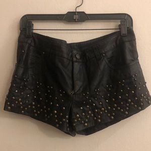 Free People faux leather shorts